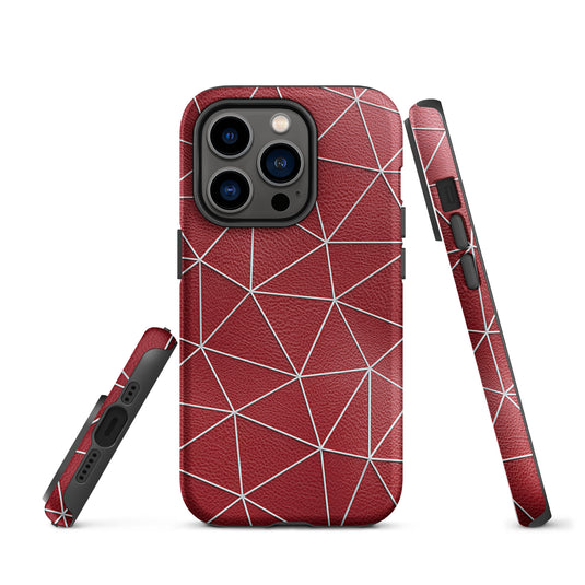 White Polygon Red Leather CREATIVETECH