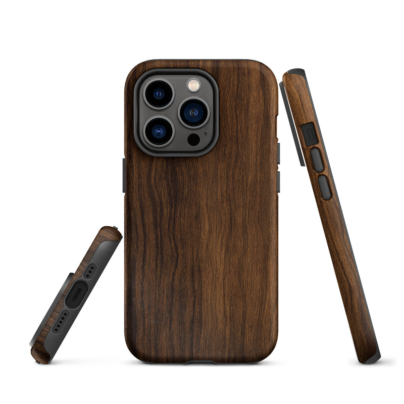 Load image into Gallery viewer, Medium Brown Wood iPhone Case Hardshell 3D Wrap Thermal CREATIVETECH