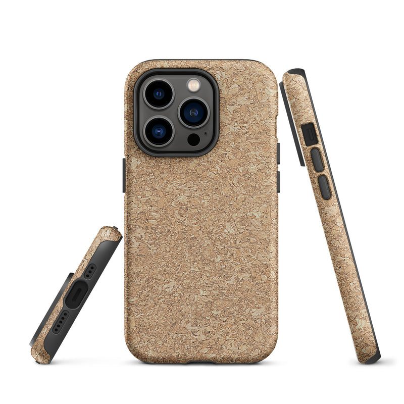 Load image into Gallery viewer, Beige Brown Cork Wood iPhone Case Hardshell 3D Wrap Thermal CREATIVETECH