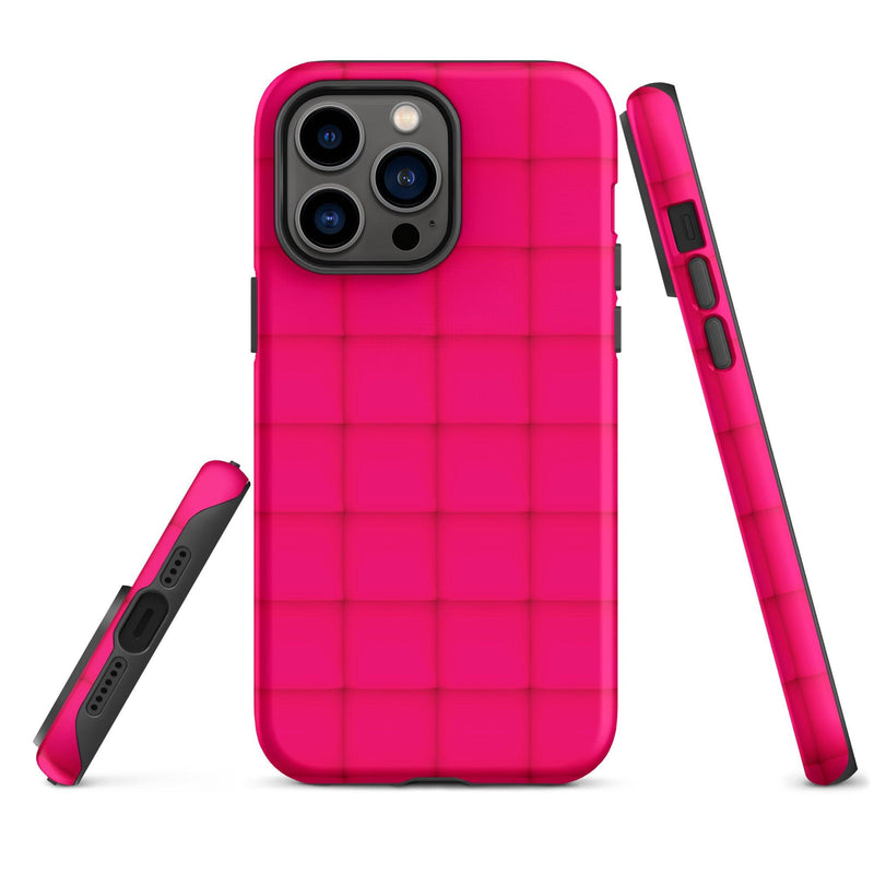 Load image into Gallery viewer, Squishy Pink Red Cubic Colorful iPhone Case Double Layer Impact Resistant Tough 3D Wrap Matte or Glossy Finish CREATIVETECH