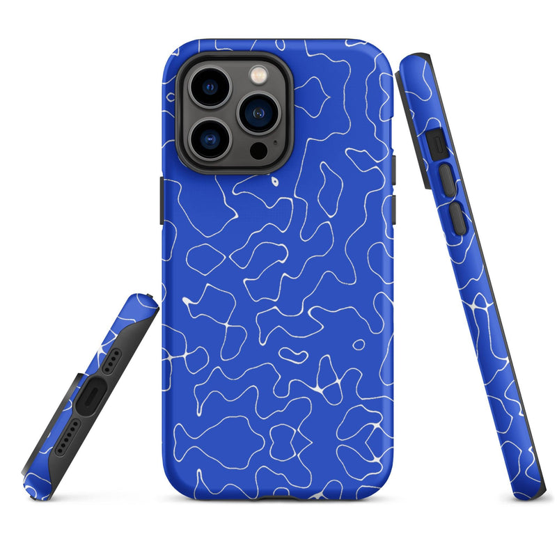 Load image into Gallery viewer, Abstract Organic Blue Hardshell iPhone Case Double Layer Impact Resistant Tough 3D Wrap Matte or Glossy Finish CREATIVETECH