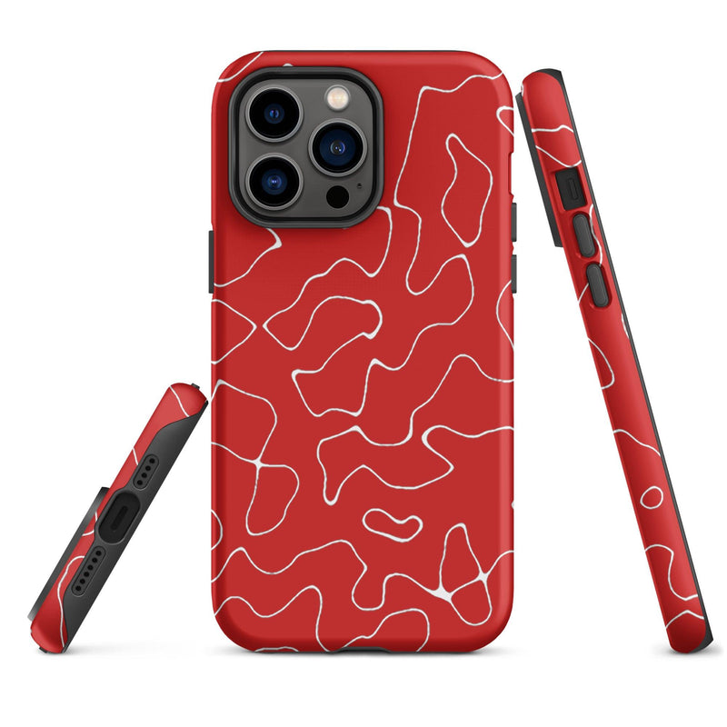 Load image into Gallery viewer, Organic Red Colorful Hardshell iPhone Case Double Layer Impact Resistant Tough 3D Wrap Matte or Glossy Finish CREATIVETECH
