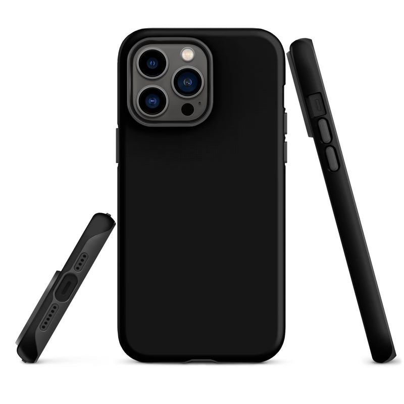 Load image into Gallery viewer, Plain Color Black Double Layer iPhone Case 3D Wrap CREATIVETECH