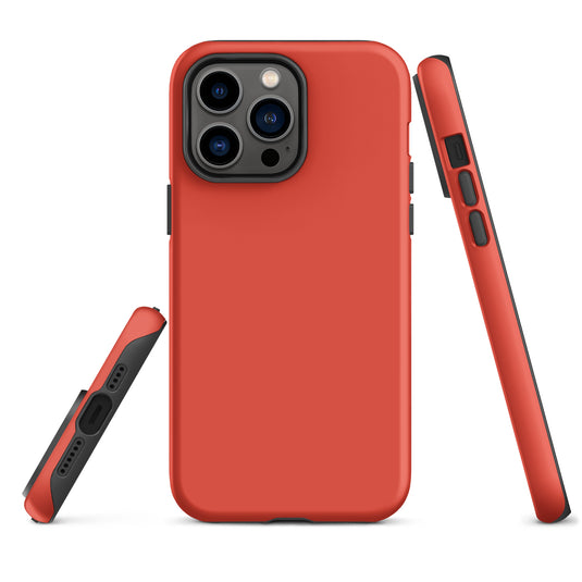 Orange Red iPhone Case Hardshell 3D Wrap Thermal Plain Color CREATIVETECH