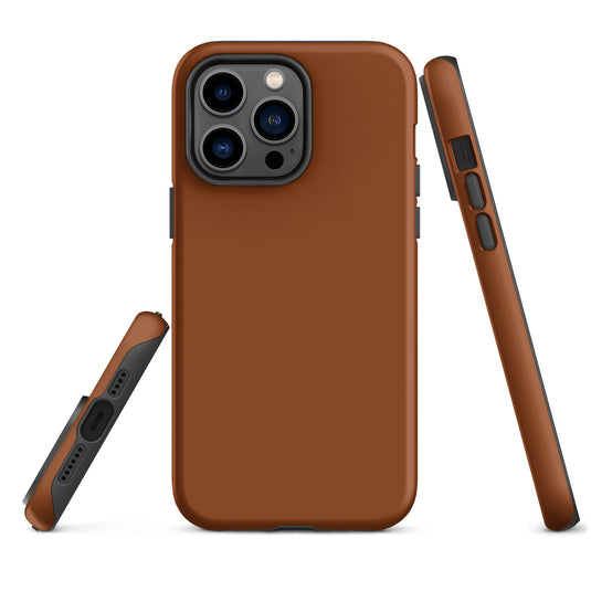 Saddle Brown iPhone Case Hardshell 3D Wrap Thermal Plain Color CREATIVETECH