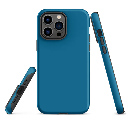 Cerulean Blue iPhone Case Hardshell 3D Wrap Thermal Plain Color CREATIVETECH