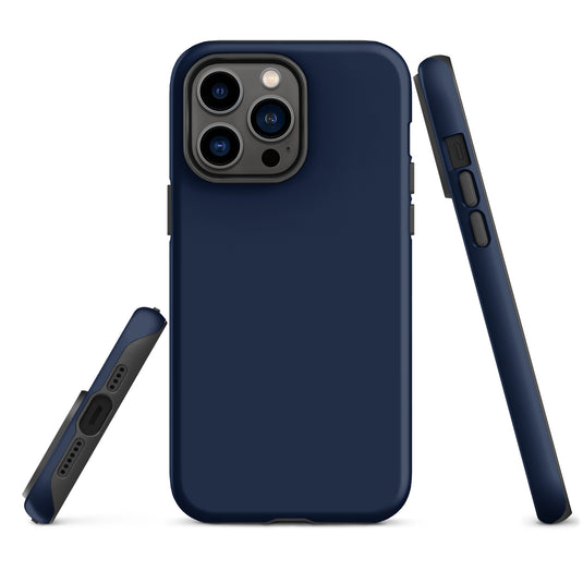 Navy Blue iPhone Case Hardshell 3D Wrap Thermal Plain Color CREATIVETECH