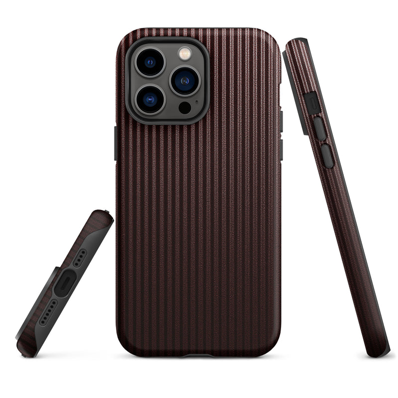 Load image into Gallery viewer, Dark Red Striped iPhone Case Hardshell 3D Wrap Thermal CREATIVETECH