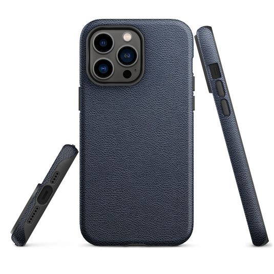 Deep Blue Leather iPhone Case Hardshell 3D Wrap Thermal CREATIVETECH