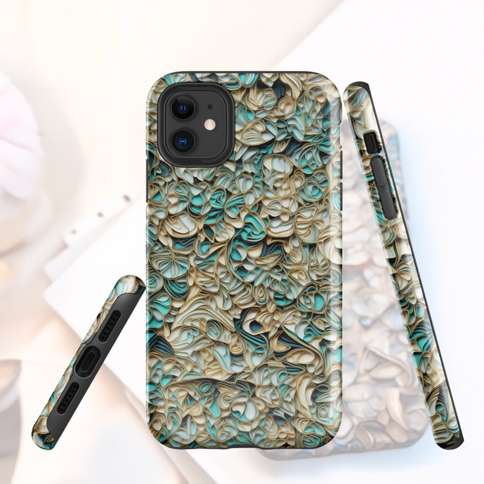 ELEGANCE IN BLOOM: The 3D Floral & Golden Lines Phone Case [TOP PICKS]