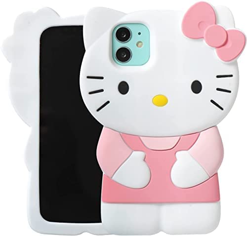 Cat Case 3D Cartoon Animal Cover,Kids Girls Animated Cool Fun Cute Kawaii Soft Funny Unique Character Cases (Pink/Rose,iPhone 11) AMAZON