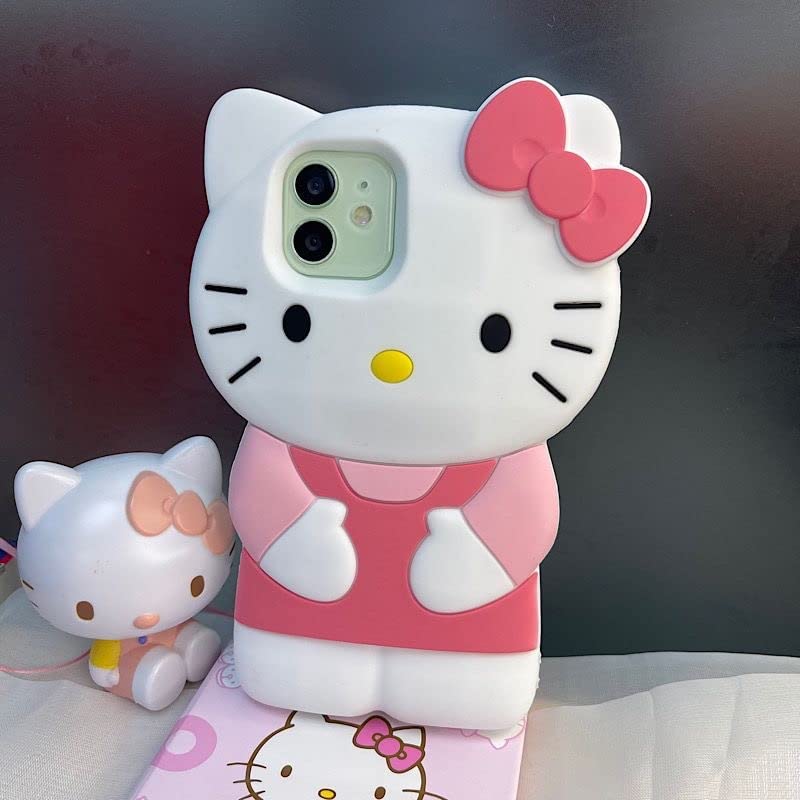 Load image into Gallery viewer, Cat Case 3D Cartoon Animal Cover,Kids Girls Animated Cool Fun Cute Kawaii Soft Funny Unique Character Cases (Pink/Rose,iPhone 11) AMAZON
