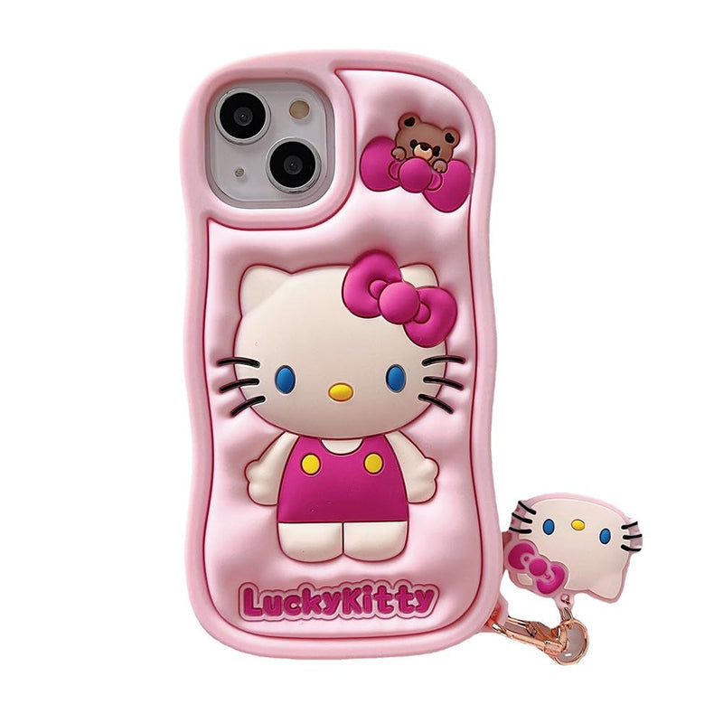 Load image into Gallery viewer, Cartoon Silicone Case Cute Funny Kawaii Kitty Cat Animal Character Phone Case 3D Cover Phone Case for Kids Girls and Women AMAZON
