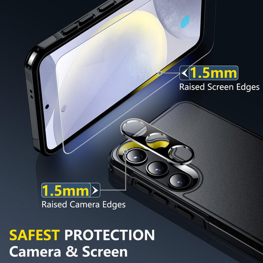 10 FT Military Grade Drop Protection Heavy Duty Shockproof Phone Case for Galaxy S24 Plus, Black AMAZON