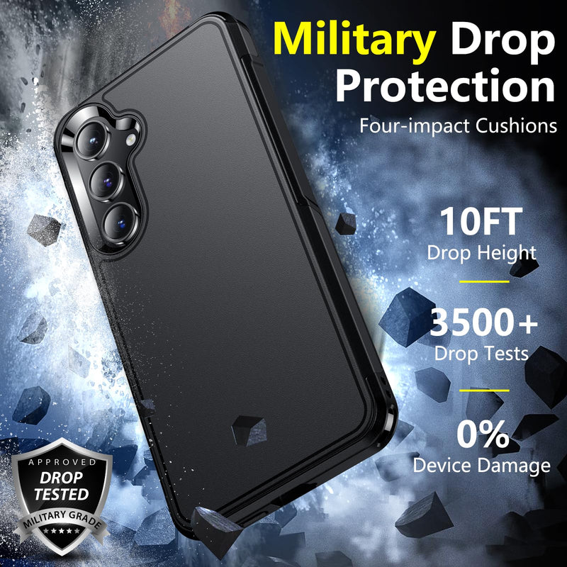 Load image into Gallery viewer, 10 FT Military Grade Drop Protection Heavy Duty Shockproof Phone Case for Galaxy S24 Plus, Black AMAZON
