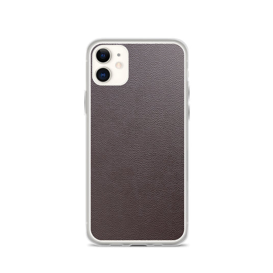 Dark Brown Leather iPhone Clear Thin Case CREATIVETECH