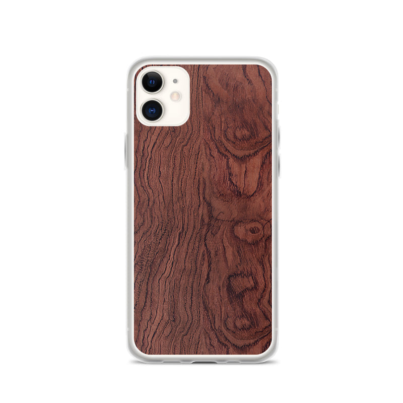 Load image into Gallery viewer, Bubinga Brown Wood iPhone Clear Thin Case CREATIVETECH
