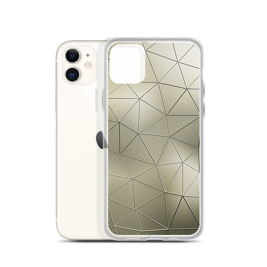 Golden Metal Polygon iPhone Clear Thin Case CREATIVETECH