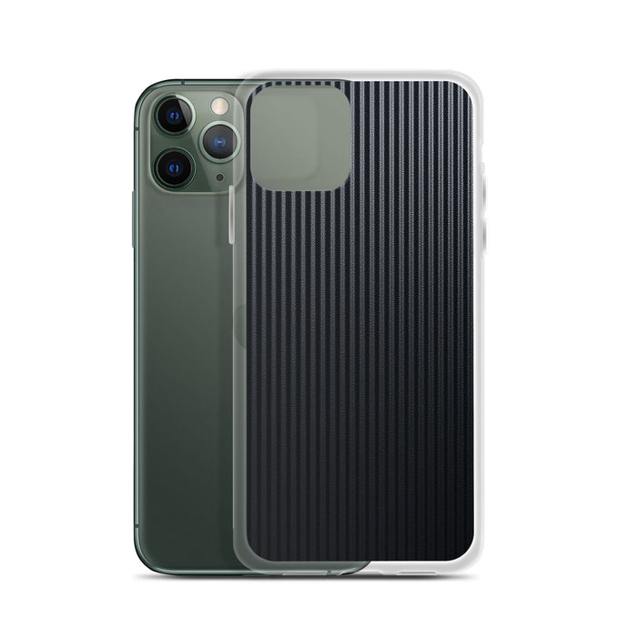 Dark Grey Striped Carbon Fiber iPhone Clear Thin Case CREATIVETECH