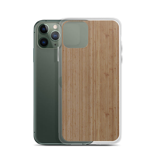 Bamboo Brown Wood iPhone Clear Thin Case CREATIVETECH
