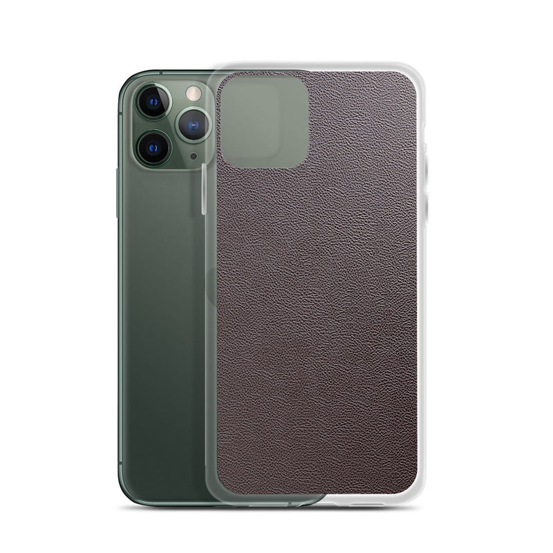 Load image into Gallery viewer, Dark Brown Leather iPhone Clear Thin Case CREATIVETECH
