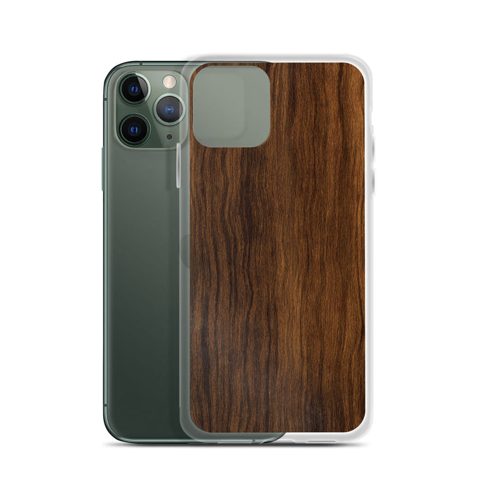 Dark Brown Wood iPhone Clear Thin Case CREATIVETECH