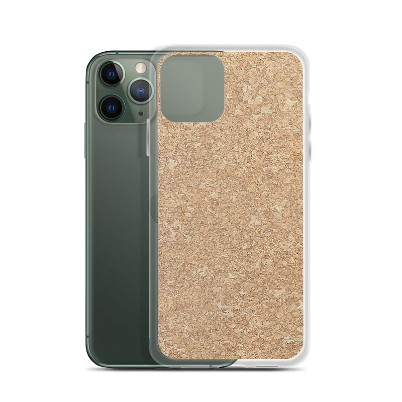 Load image into Gallery viewer, Light Brown Cork Wood iPhone Clear Thin Case CREATIVETECH
