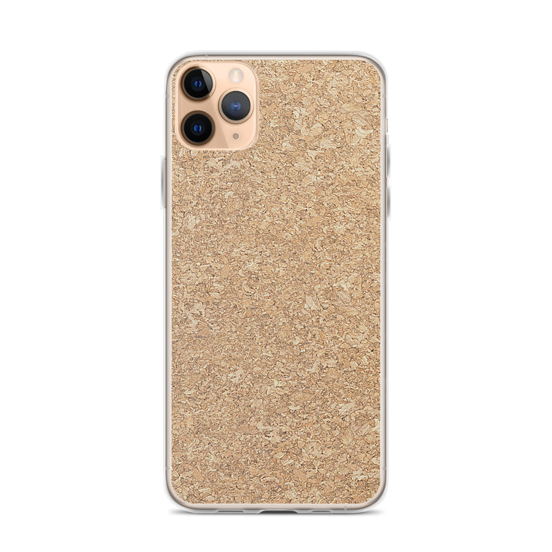 Load image into Gallery viewer, Light Brown Cork Wood iPhone Clear Thin Case CREATIVETECH
