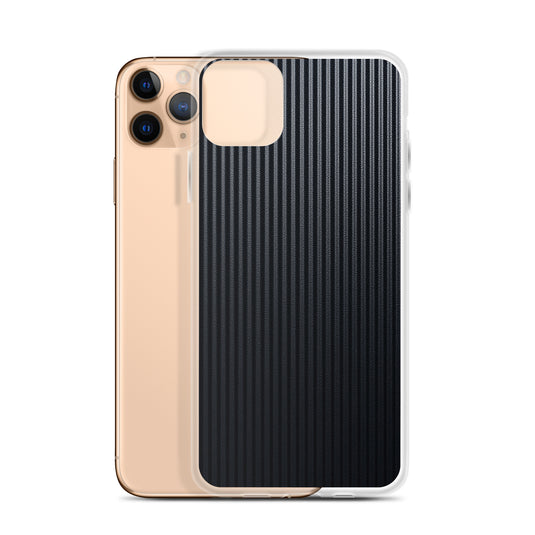 Dark Grey Striped Carbon Fiber iPhone Clear Thin Case CREATIVETECH