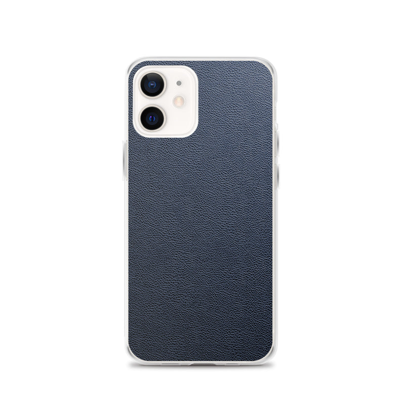 Load image into Gallery viewer, Dark Blue Leather iPhone Clear Thin Case CREATIVETECH
