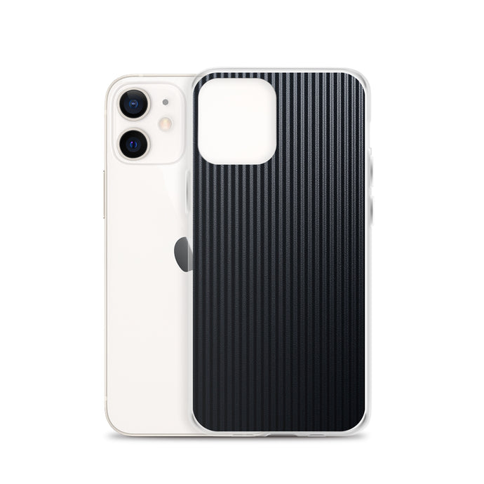 Dark Grey Striped Carbon Fiber iPhone Clear Thin Case CREATIVETECH