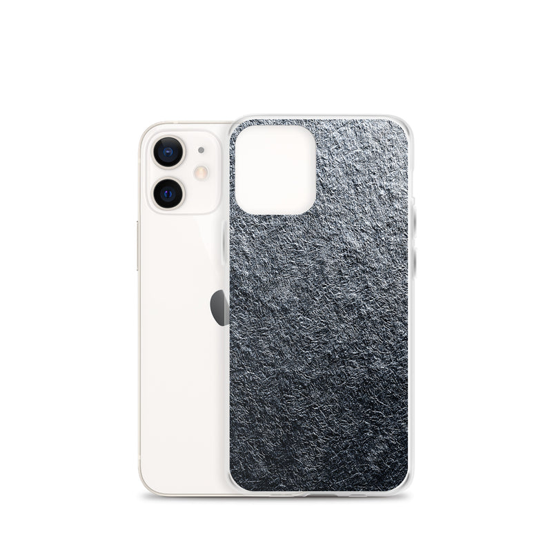Load image into Gallery viewer, Silver Foil Metal iPhone Clear Thin Case CREATIVETECH

