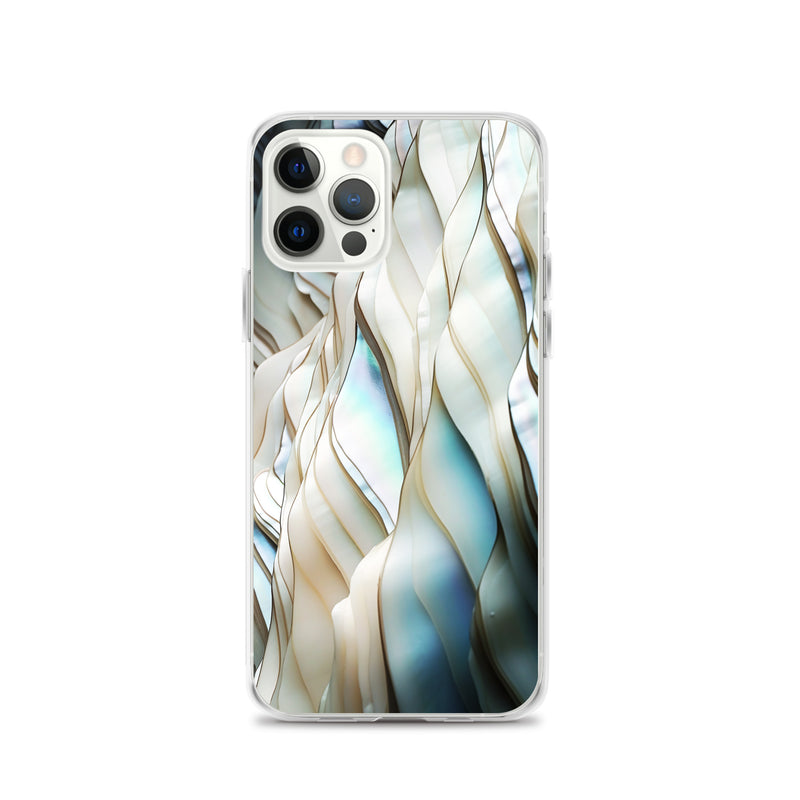 Load image into Gallery viewer, Cream Blue White Pearl iPhone Clear Thin Case CREATIVETECH
