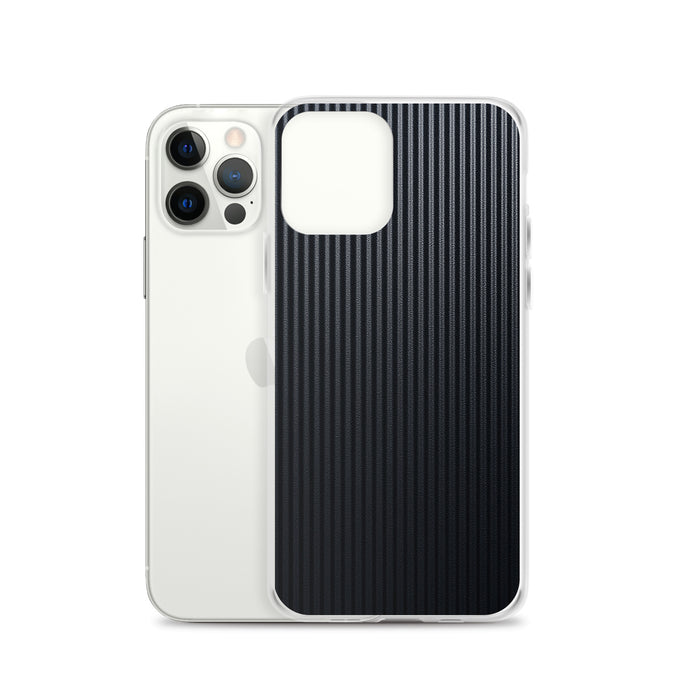 Dark Grey Striped Carbon Fiber iPhone Clear Thin Case CREATIVETECH