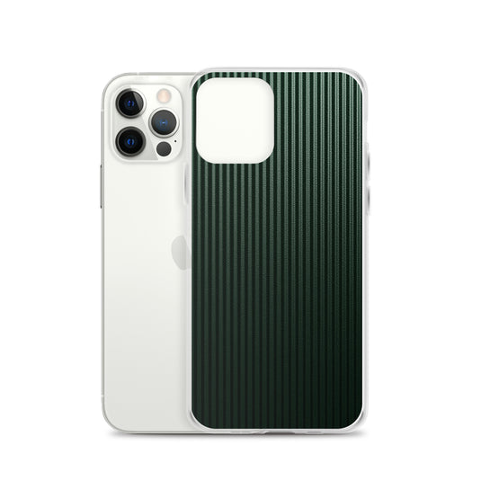 Dark Green Striped Carbon Fiber iPhone Clear Thin Case CREATIVETECH