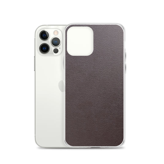 Dark Brown Leather iPhone Clear Thin Case CREATIVETECH