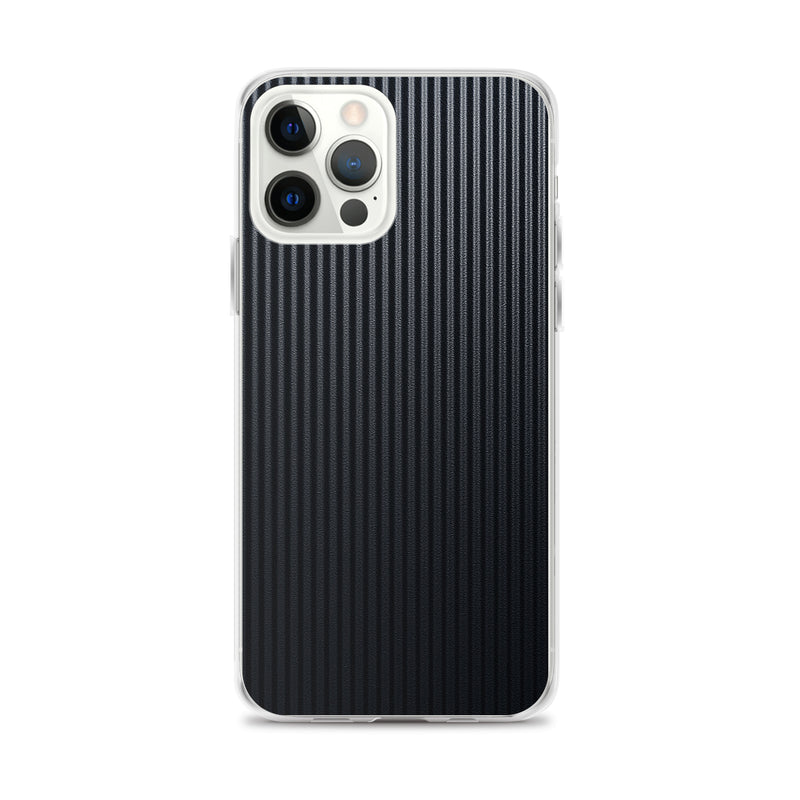 Load image into Gallery viewer, Dark Grey Striped Carbon Fiber iPhone Clear Thin Case CREATIVETECH

