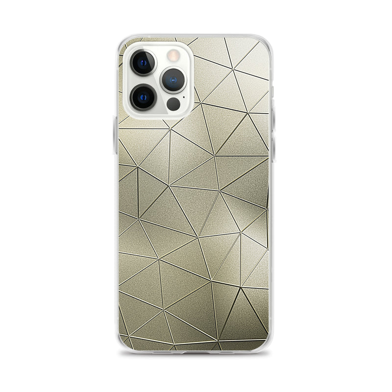 Load image into Gallery viewer, Golden Metal Polygon iPhone Clear Thin Case CREATIVETECH
