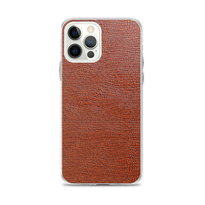 Load image into Gallery viewer, Exotic Brown Leather iPhone Clear Thin Case CREATIVETECH
