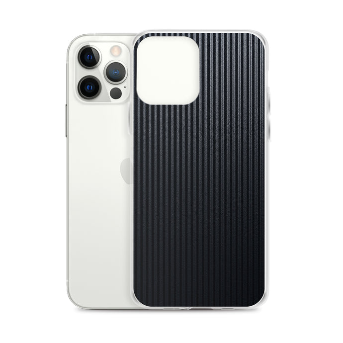 Dark Grey Striped Carbon Fiber iPhone Clear Thin Case CREATIVETECH