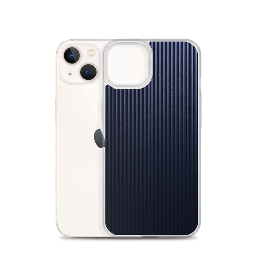 Dark Blue Ribbed Carbon Fiber iPhone Clear Thin Case CREATIVETECH