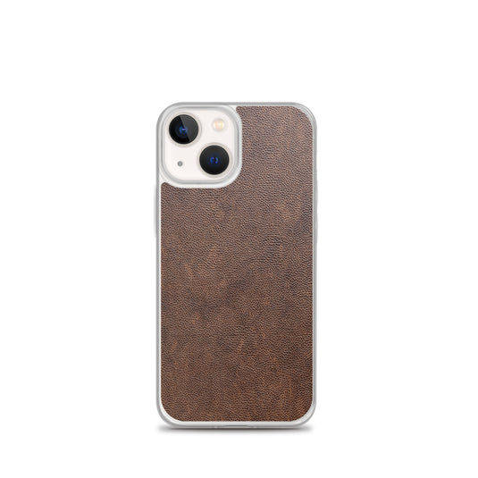 Light Brown Leather iPhone Clear Thin Case CREATIVETECH