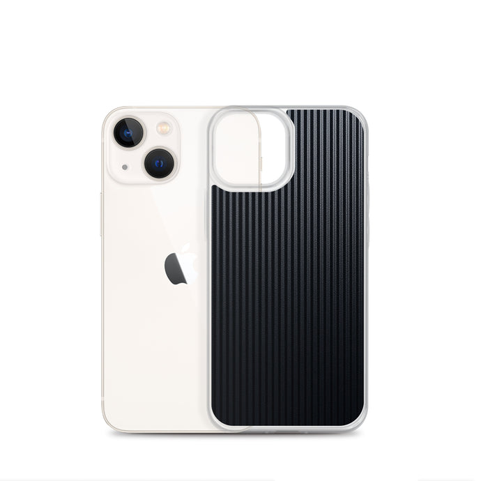 Dark Grey Striped Carbon Fiber iPhone Clear Thin Case CREATIVETECH