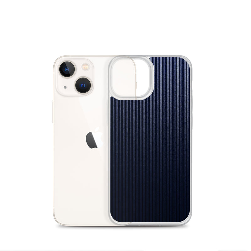 Load image into Gallery viewer, Dark Blue Ribbed Carbon Fiber iPhone Clear Thin Case CREATIVETECH

