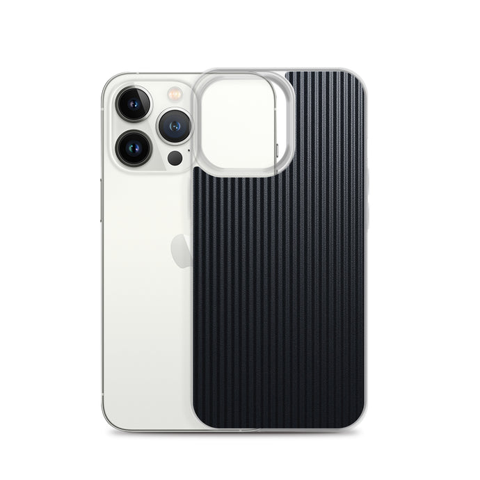 Dark Grey Striped Carbon Fiber iPhone Clear Thin Case CREATIVETECH