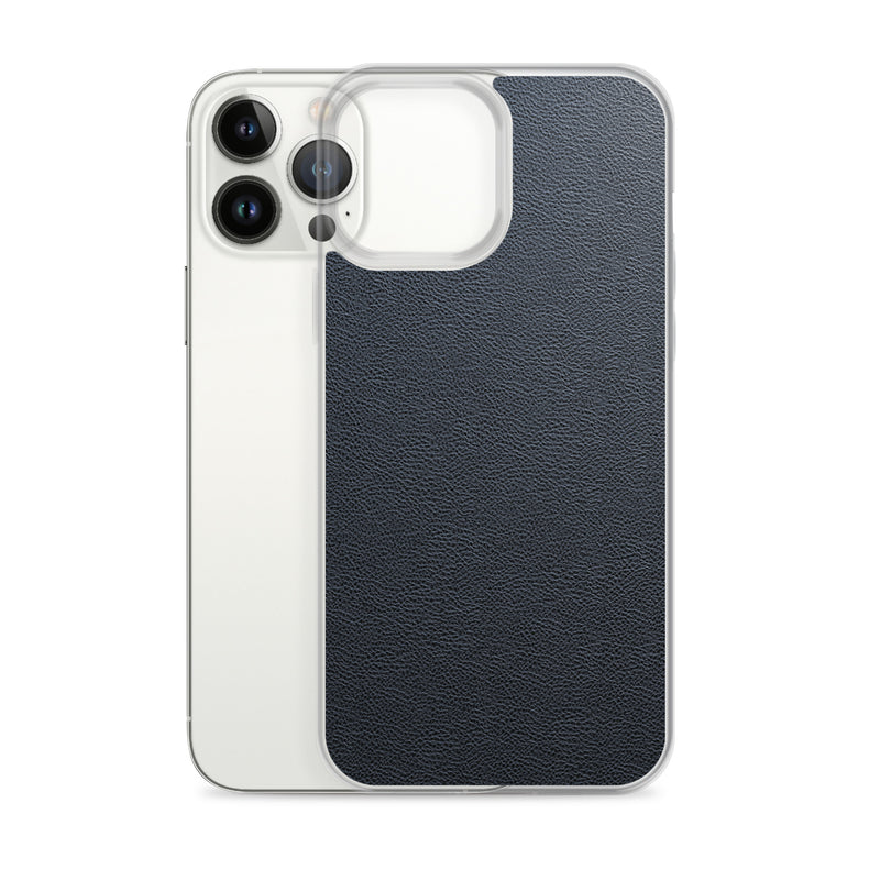 Load image into Gallery viewer, Black Leather iPhone Clear Thin Case CREATIVETECH
