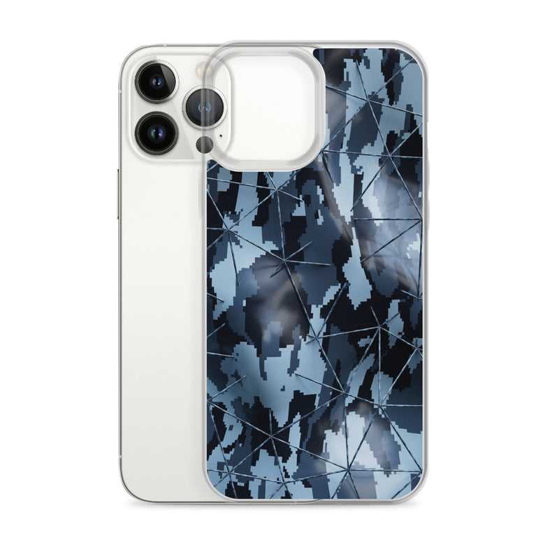 Load image into Gallery viewer, Dark Grey Military Camouflage Tech Polygon iPhone Clear Thin Case CREATIVETECH
