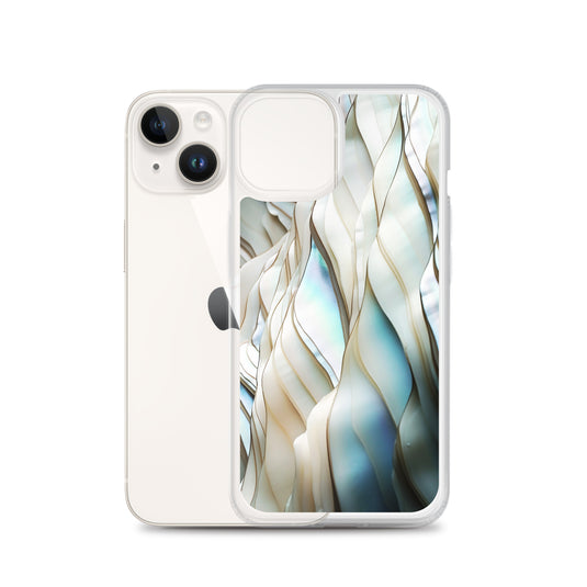 Cream Blue White Pearl iPhone Clear Thin Case CREATIVETECH