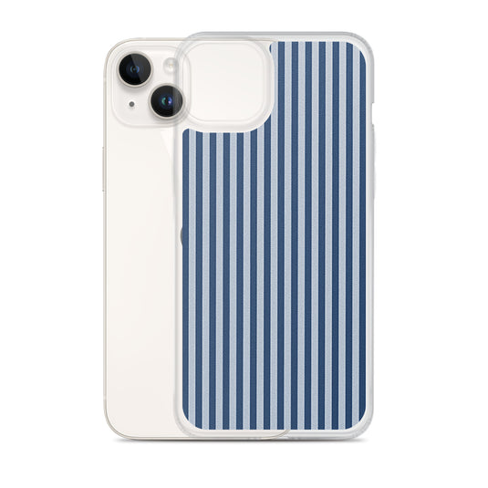 Marine Blue Ribbed iPhone Clear Thin Case CREATIVETECH