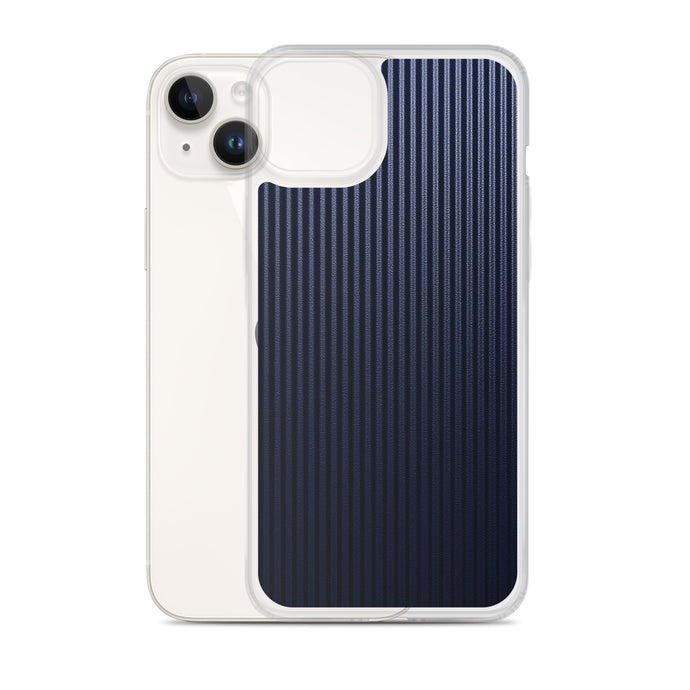 Dark Blue Ribbed Carbon Fiber iPhone Clear Thin Case CREATIVETECH